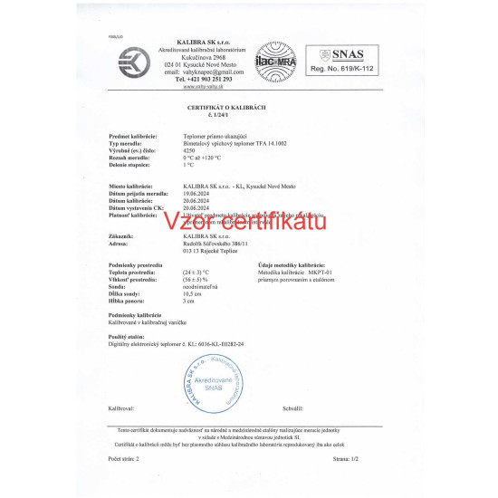 Certifikát o kalibrácii v 3 bodoch 30.3181.IT (kalibračné body uveďte v komentári v košíku) Certifikát o kalibrácii v 3 bodoch 30.3181.IT (kalibračné body uveďte v komentári v košíku)