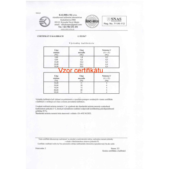 Univerzálny záznamník teploty a vlhkosti GAR175 s certifikátom o kalibrácii 2, 6, 10, 20, 30 °C / 30, 50, 70, 80, 90 %) Univerzálny záznamník teploty a vlhkosti GAR175 s certifikátom o kalibrácii 2, 6, 10, 20, 30 °C / 30, 50, 70, 80, 90 %)