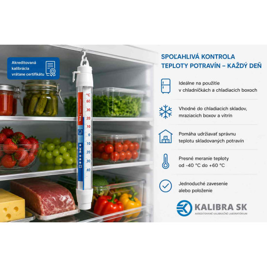 Teplomer TFA 144003 do chladničky s certifikátom o kalibrácii (0, 4, 6, 8, 10 °C)