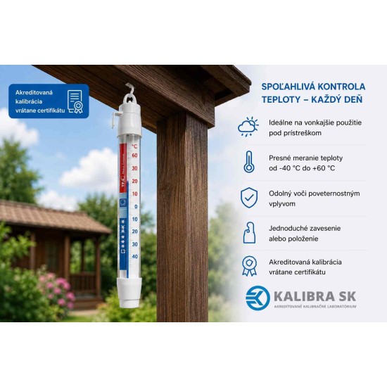 Teplomer 144003 vonkajší s certifikátom o kalibrácii (−25, −15, -5, 0, 10, 20, 30 °C) Teplomer 144003 vonkajší s certifikátom o kalibrácii (−25, −15, -5, 0, 10, 20, 30 °C)