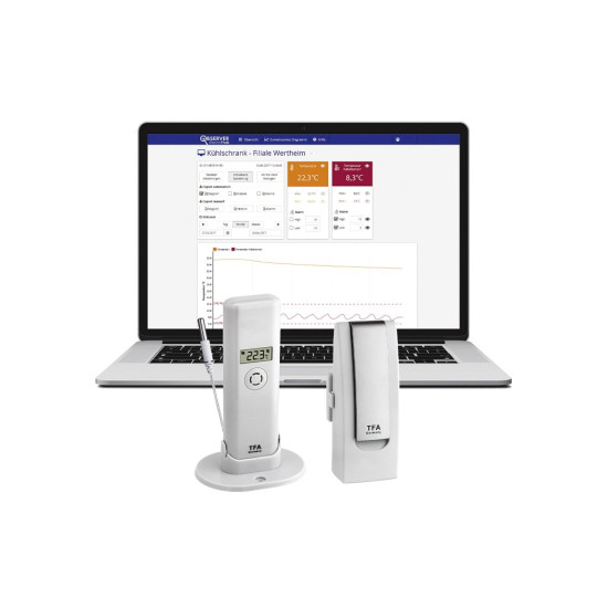 Kalibrovaný online záznamík TFA observer PRO-OKO + transmitter teploty TFA 30.3313.02 
