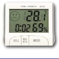 Kalibrovaný vlhkomer s teplomerom DC102 pre suchý sklad s certifikátom o kalibrácii v bodoch 10, 15, 20, 25, 30°C / 30, 50, 70 %  Kalibrovaný vlhkomer s teplomerom DC102 pre suchý sklad s certifikátom o kalibrácii v bodoch 10, 15, 20, 25, 30°C / 30, 50, 70 %