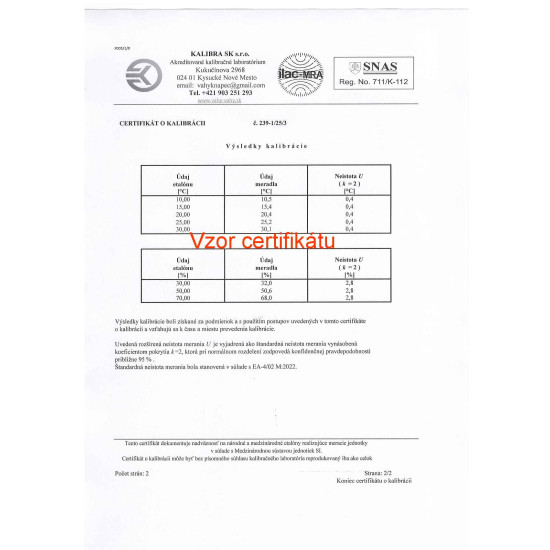 GARNI 158THT digitálny teplomer s vlhkomerom pre suchý sklad s certifikátom o kalibrácii (10, 15, 20, 25, 30 °C / 30, 50, 70 %) GARNI 158THT digitálny teplomer s vlhkomerom pre suchý sklad s certifikátom o kalibrácii (10, 15, 20, 25, 30 °C / 30, 50, 70 %)
