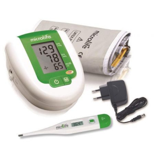 Tlakomer Microlife BP 3AG1 IHB s teplomerom MT 3001 zelený