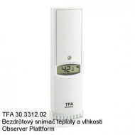 TFA 30331202 Transmitter teploty a vlhkosti do miestnosti s certifikátom v bodoch 15, 20, 25, 30 °C / 30, 50, 70 %