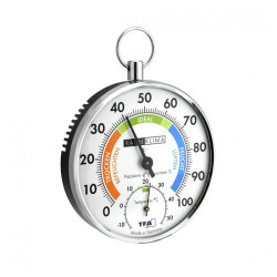 Vlasový vlhkomer s teplomerom TFA 452027 pre suchý sklad s certifikátom o kalibrácii (10, 20, 30 °C / 30, 50, 70 %)