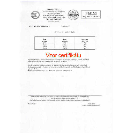 Vpichový teplomer Dostmann electronic H370 s certifikátom o kalibrácii (50, 150, 200 °C)