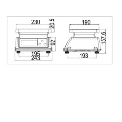 Obchodná váha D1  T28-6MR  do 6kg s displejom z prednej strany a akumulátorom Obchodná váha D1  T28-6MR  do 6kg s displejom z prednej strany a akumulátorom