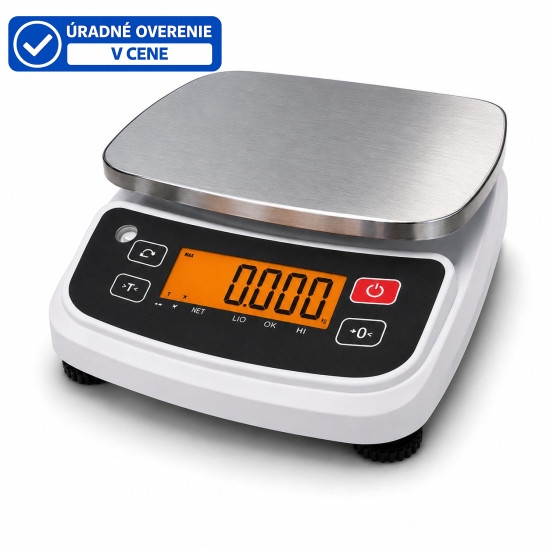 Gastro vodeodolná váha EDW do 30 kg s displejom z prednej strany a akumulátorom (IP68/IP69K)