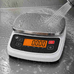 Gastro vodeodolná váha EDW do 30 kg s displejom z prednej strany a akumulátorom (IP68/IP69K)