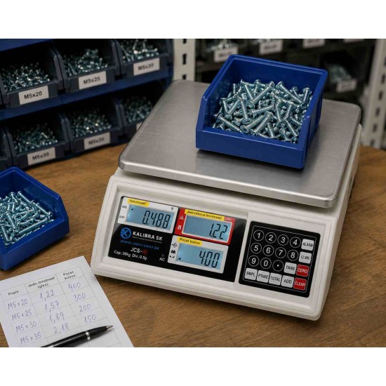 Počítacia váha JCS-AI do 30kg d= 0,5g s certifikátom o kalibrácii 