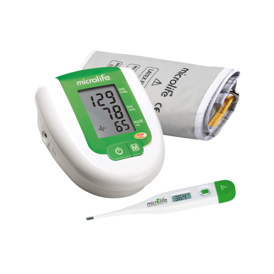 Tlakomer Microlife BP 3AG1 IHB s teplomerom MT 3001 zelený