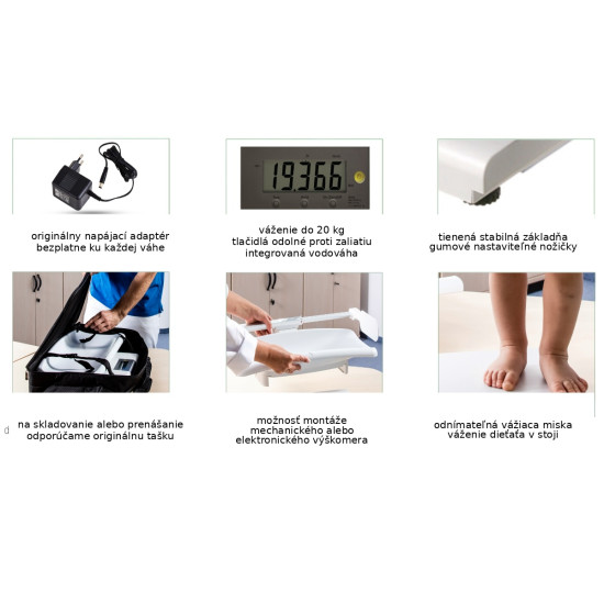 Lekárska kojenecká váha Charder MS4200, úradne overená, do 20 kg 