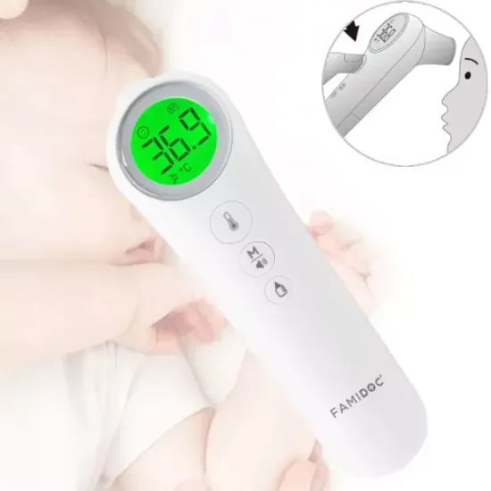 Infračervený teplomer Famidoc FDIR-V12 na meranie teploty ľudského tela s certifikátom o kalibrácii