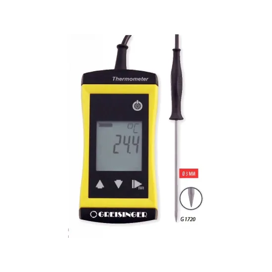 Vpichový teplomer Greisinger G 1720 s certifikátom o kalibrácii (0, 100, 200 °C)