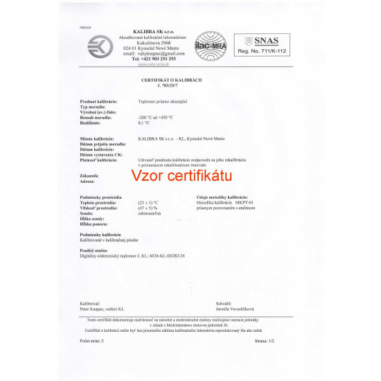 Teplomer TFA 311034 s certifikátom o kalibrácii (20, 35, 50, 65, 90 °C) Teplomer TFA 311034 s certifikátom o kalibrácii (20, 35, 50, 65, 90 °C)