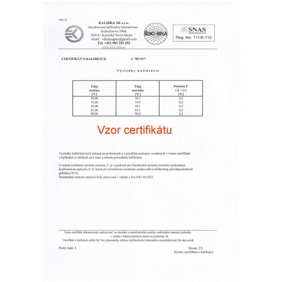 Teplomer TFA 311034 s certifikátom o kalibrácii (20, 35, 50, 65, 90 °C) Teplomer TFA 311034 s certifikátom o kalibrácii (20, 35, 50, 65, 90 °C)