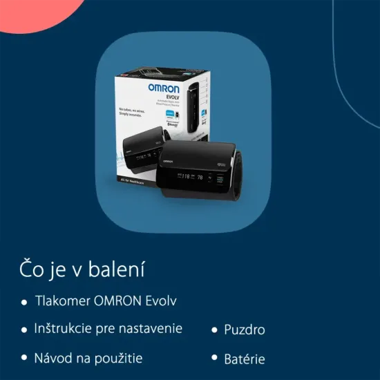 Tlakomer OMRON EVOLV bez hadičiek a káblov Tlakomer OMRON EVOLV bez hadičiek a káblov