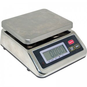 Gastro vodeodolná nerezová váha D2 do 15 kg s displejom z prednej strany a akumulátorom
